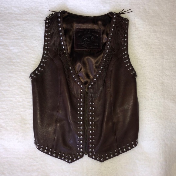 Appaloosa Trading Co Studded Leather Vest - Picture 3 of 10